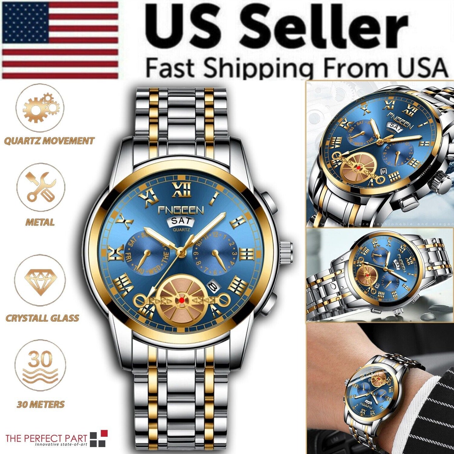 Men's Watch Relojes De Hombre Stainless Steel Quartz Classic